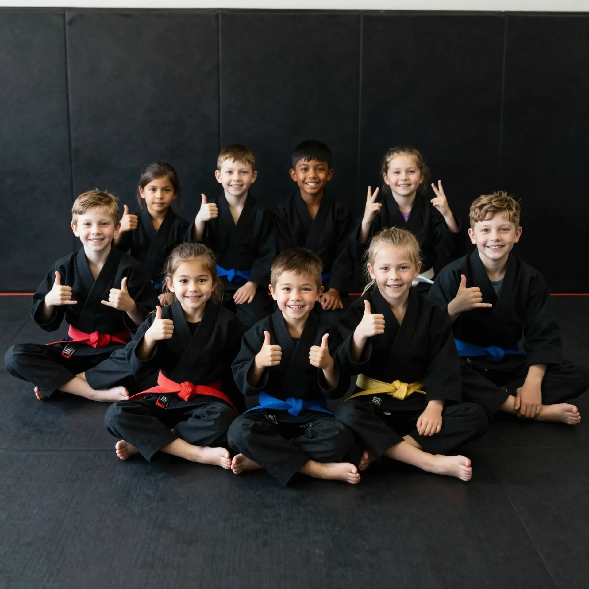 Side Kicks students smiling with thumbs up